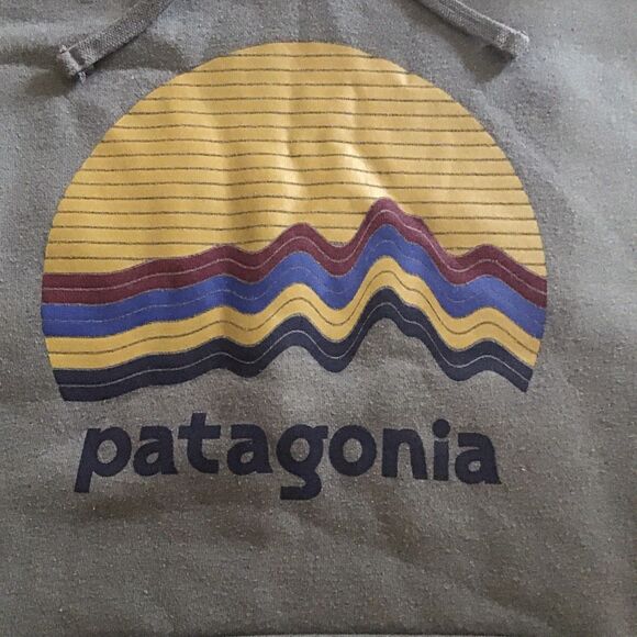 Patagonia Ridge Rise Moonlight Uprisal Hoodie Sweatshirt Unisex L Green Yellow - Picture 5 of 5